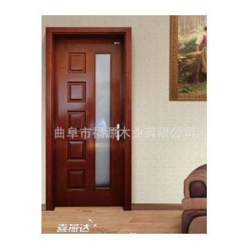 曲阜木门厂家专业设计生产实木玻璃套装门可出口 绿色好木材
