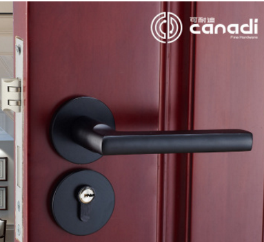 厂家黑色太空铝分体门锁锁具把手卫生间室内门执手锁批发B2030-02