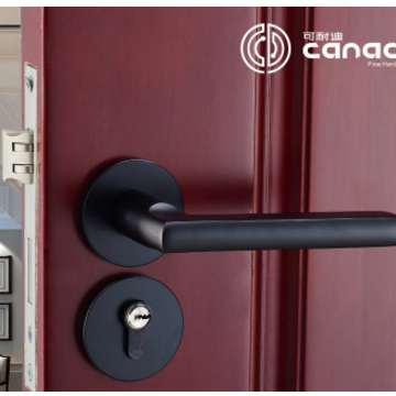 厂家黑色太空铝分体门锁锁具把手卫生间室内门执手锁批发B2030-02