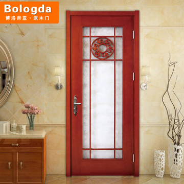 博洛帝亚原木门厂生产实木烤漆卫生间钢化玻璃门 实木厨房玻璃门