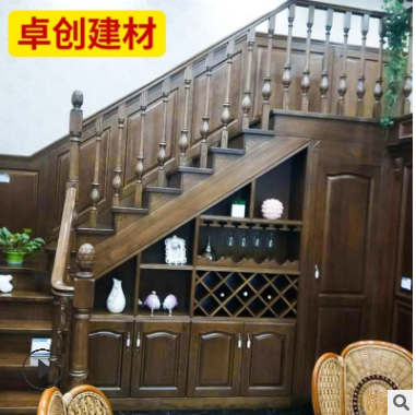 户外楼梯俄罗斯水曲柳 室内复式楼梯木扶手 木质楼梯可定制