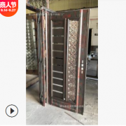 佛山吉南不锈钢门厂生产304不锈钢韩式门檀香木双色