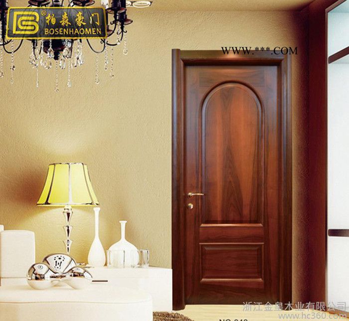 **隔音卧室门 简约现代原木门喷漆门 复合实木手动平开门