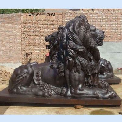定做铜雕狮子 铜门狮 北京狮 妙缘铜狮子雕塑厂家