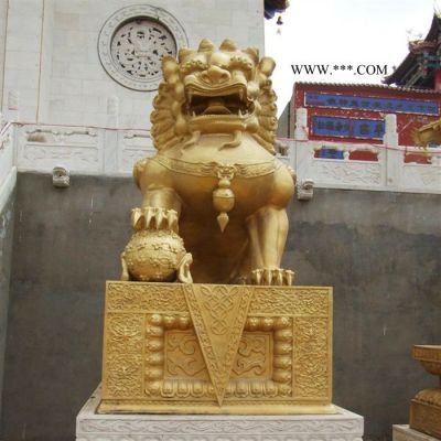 妙缘铜雕狮子制作厂家   采购铜故宫狮摆件 除煞铜狮子  动物铜雕塑厂家 铜门狮