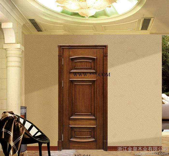 简约中式原木门 复合实木手动平开门 多色可选 隔音卧室木门