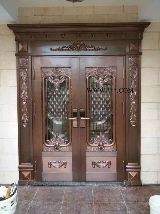 嵩瑞 别墅铜门 铜工程 玻璃门 铜壁画 铜转门 院子门 玻璃门 黄铜门
