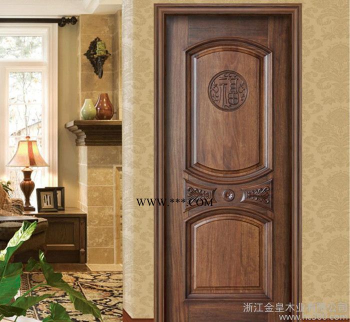 隔音卧室门 简约雕花环保原木门 烤漆门复合实木手动平开门