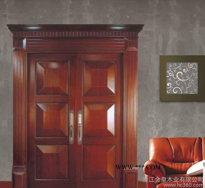 实木复合平开门 简约现代房间隔声门 浮雕原木门拼接整套门