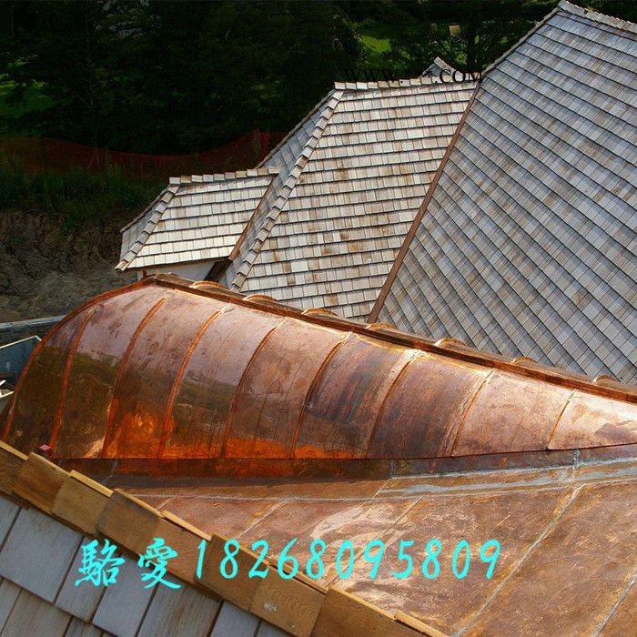 铜屋面板 直立锁边系统铜板 紫铜立边咬合屋面板