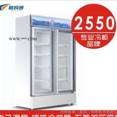 穗凌立式冷柜 商用冷藏保鲜 展示柜398升双开对开玻璃门餐饮