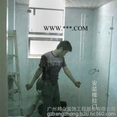 广州邦众安心玻璃雨棚安全可靠钢化玻璃隔断本地上门玻璃门维修安装快修 广州办公室玻璃门维修