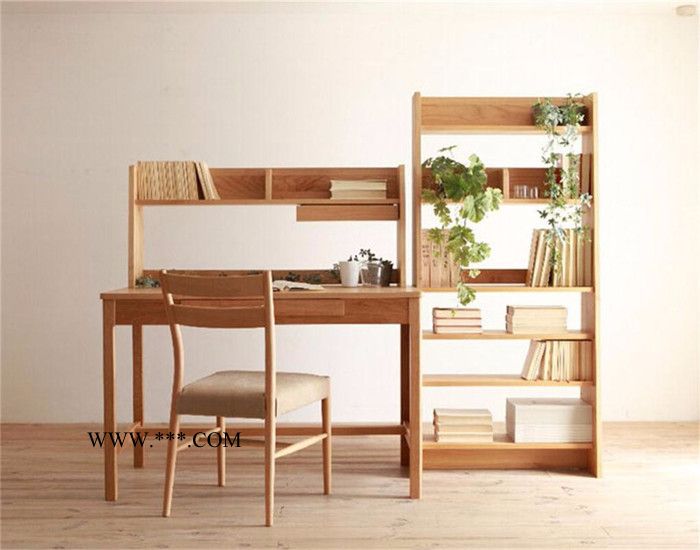 広松木工日式实木电脑桌台式家用书桌
