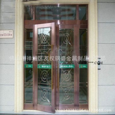 酒店包房拉丝玫瑰金隔断玻璃门 KTV卫生间古铜色门