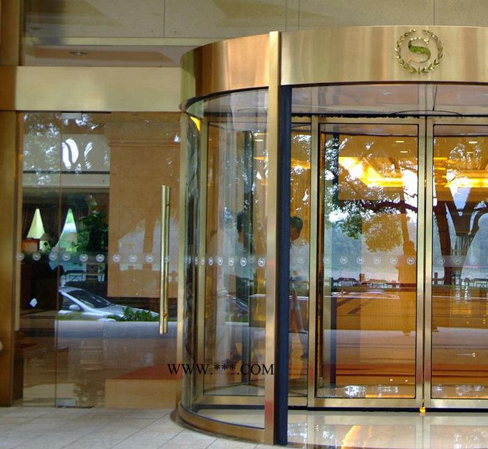 豪华弧形感应玻璃门 透明平移门 商场清洁平移门 专业玻璃门