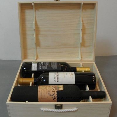 **】松木六只红酒包装盒，木质红酒盒